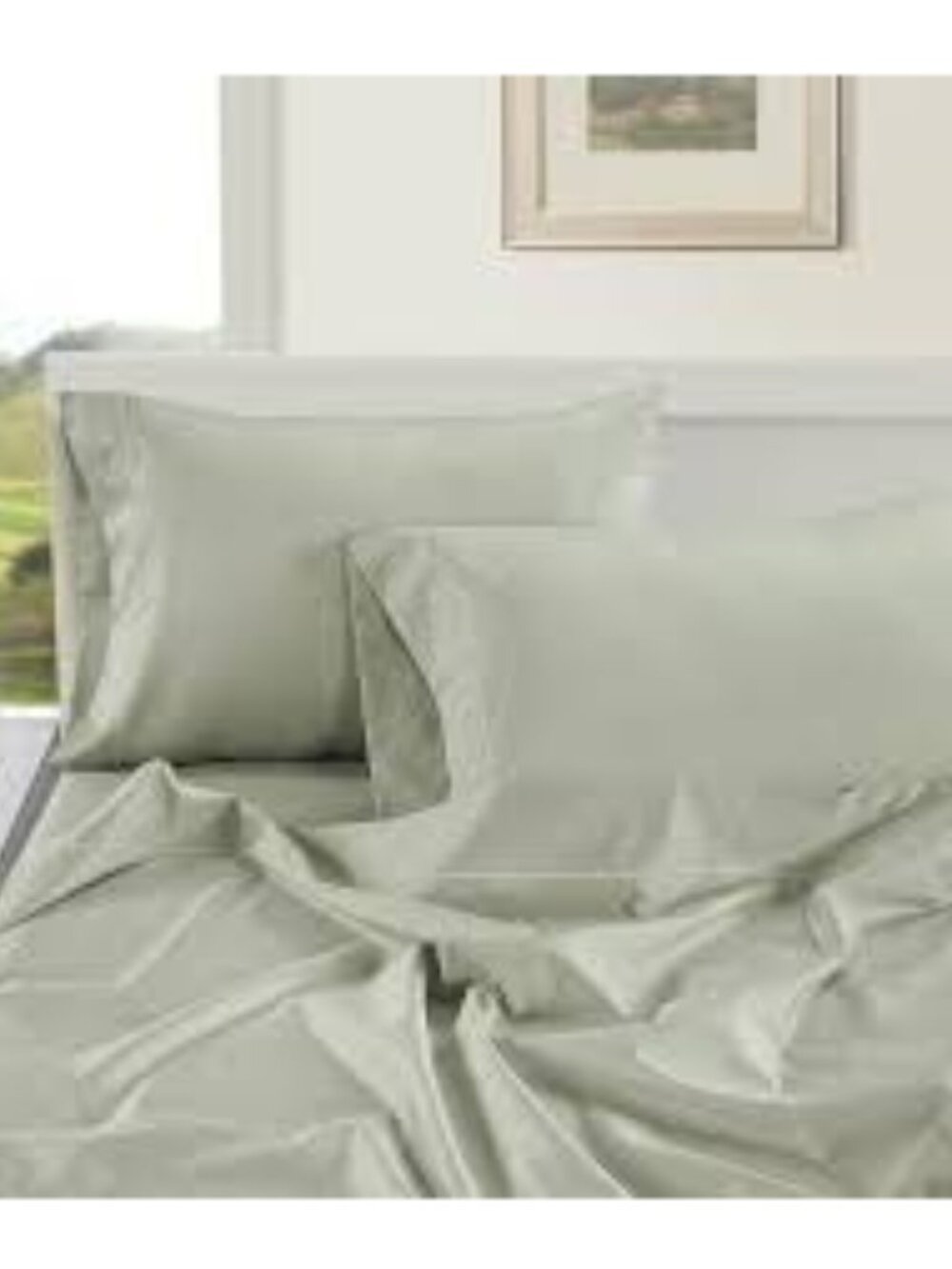 NEW SCOTT LIVING LIGHT GREEN FLAT KING SHEET COTTON BLEND